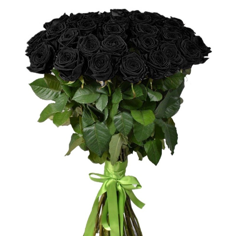 Заказать Букет из 49 черных роз в Москве и МО - цена 16000 руб, бесплатная  доставка от «Букет лета».