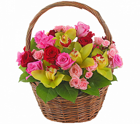 Букет цветов в корзине "Нежный сюрприз"