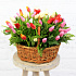 Букет тюльпанов в корзине Флоренция - Фото 1