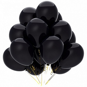 15 черных гелиевых шаров