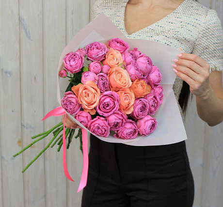 Букет пионовидных роз Жизнь прекрасна - Фото 1