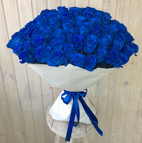 Букет «Фантазия» из 101 синей розы - Фото 2