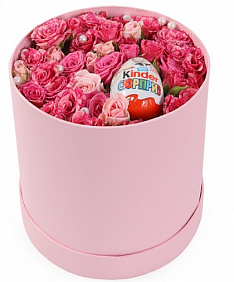 Коробка круглая малая с 11 кустовыми розами