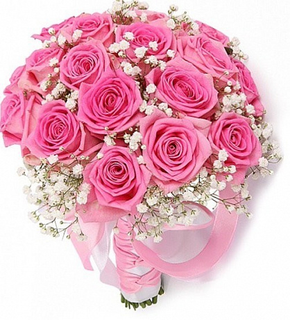 Розовый букет невесты Счастливая жизнь - Фото 1