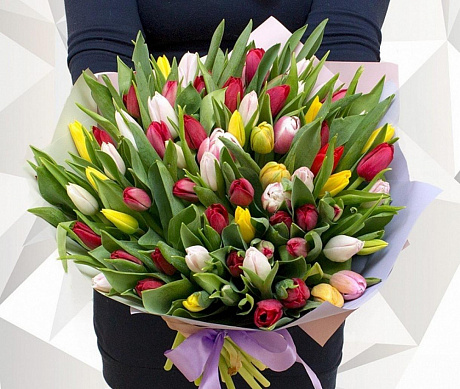 51 разноцветный тюльпан - Фото 1