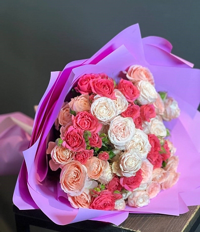 15 кустовых роз  Самой нежной - Фото 1