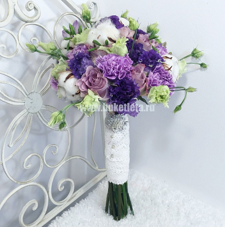 Фиолетово-синий букет невесты «Загадка» - Фото 1