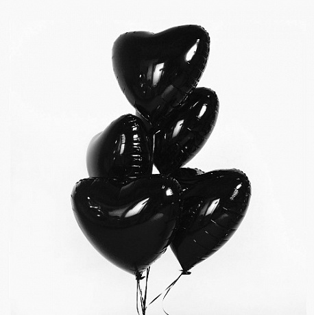 5 черных шаров Сердцем - Фото 1