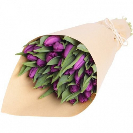 Букет фиолетовых тюльпанов Закат - Фото 1