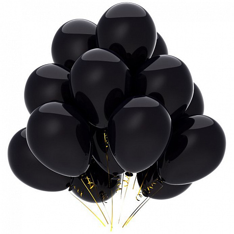 15 черных гелиевых шаров - Фото 1