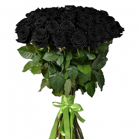 Букет из 49 черных роз - Фото 1
