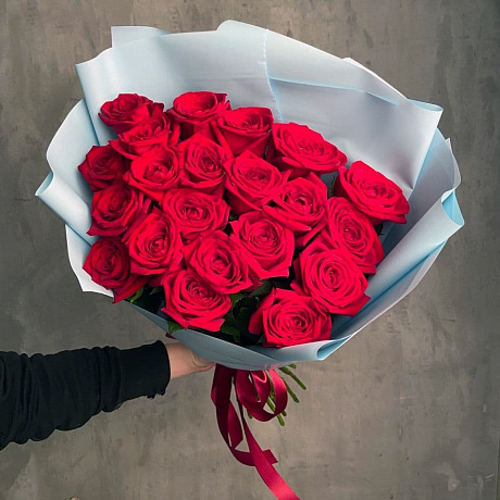 Букет из  21 красной розы  - Фото 1