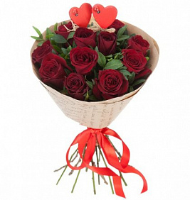 Букет красных роз "Влюбленные"