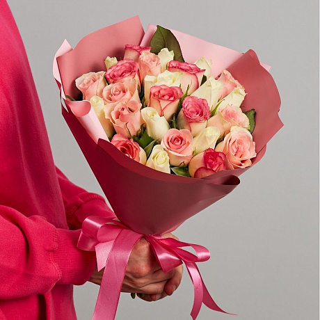 Букет кенийских роз Розовая дымка - Фото 1