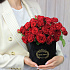 Красные кустовые розы в коробке - Фото 2