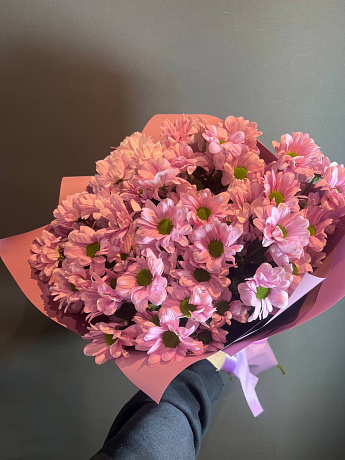 7 розовых кустовых хризантем - Фото 1