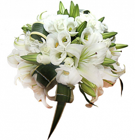Букет невесты из лилий и эустомы - Фото 1