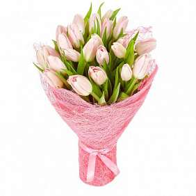 Букет розовых тюльпанов "Ранняя весна"