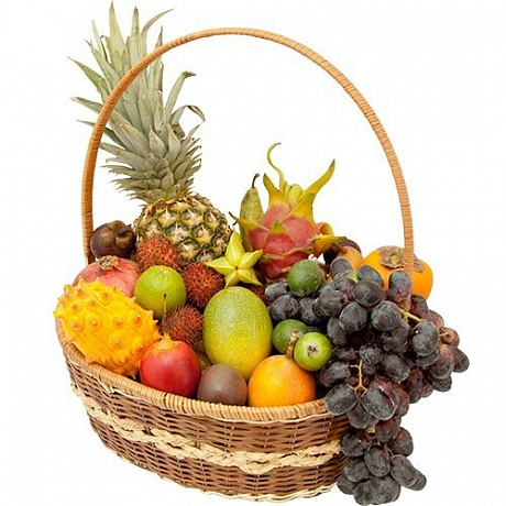 Экзотические фрукты в корзине  - Фото 1