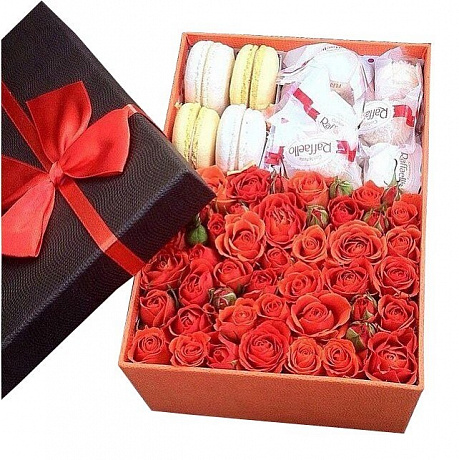 Цветы и сладости в коробке средняя 7 - Фото 1
