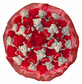 Букет из игрушек 17 мишек Тедди