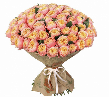 Букет из пионовидных роз Пич Вувузела - Фото 1