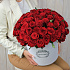 51 красная роза в шляпной коробке - Фото 2