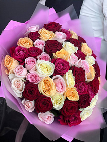 51 роза микс 50 см