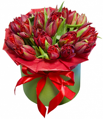 Тюльпаны в коробке Дыхание любви - Фото 1