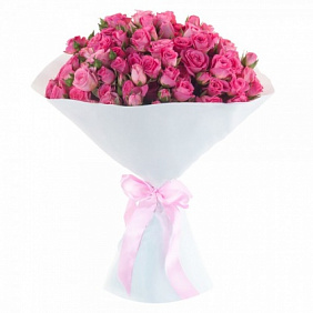 15 кустовых розовых роз