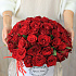 51 красная роза в шляпной коробке  - Фото 4