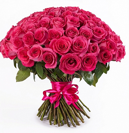 101 розовая высокая элитная роза - Фото 1