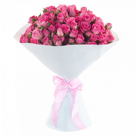 15 кустовых розовых роз - Фото 1